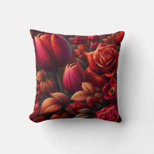 "Radiant RainDrop Fall Blommigt Art" Kudde