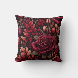 "Radiant RainDrop Fall Foliage Blommigt Art" Kudde