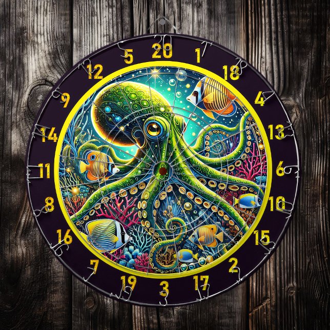 Radiant Reefs Octopus Dartboard Darttavla (Skapare uppladdad)