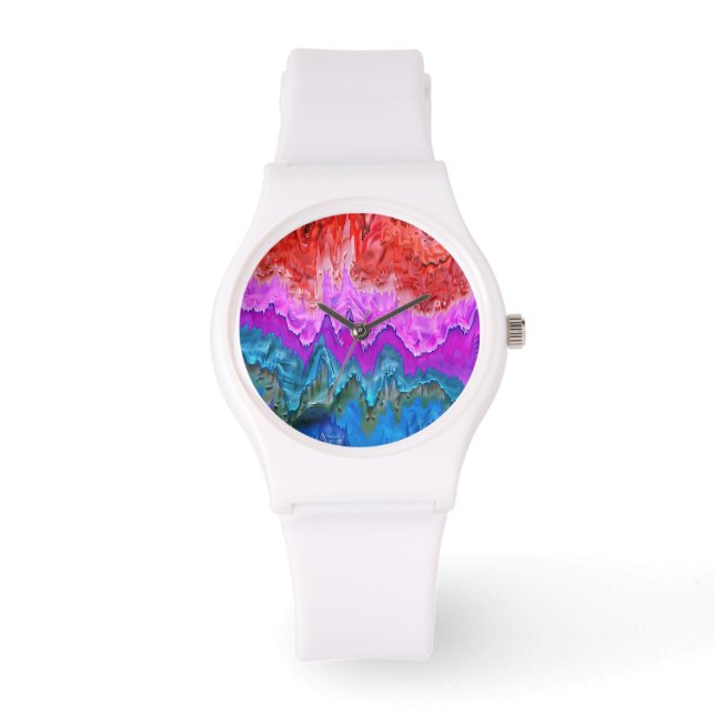 "Radiant reflektion" Färggrafik av Abstrakt Armbandsur (Framsida)