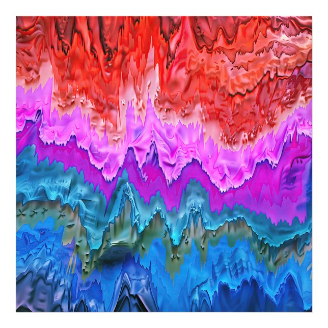 "Radiant reflektion" Färggrafik av Abstrakt Fototryck (Framsidan)