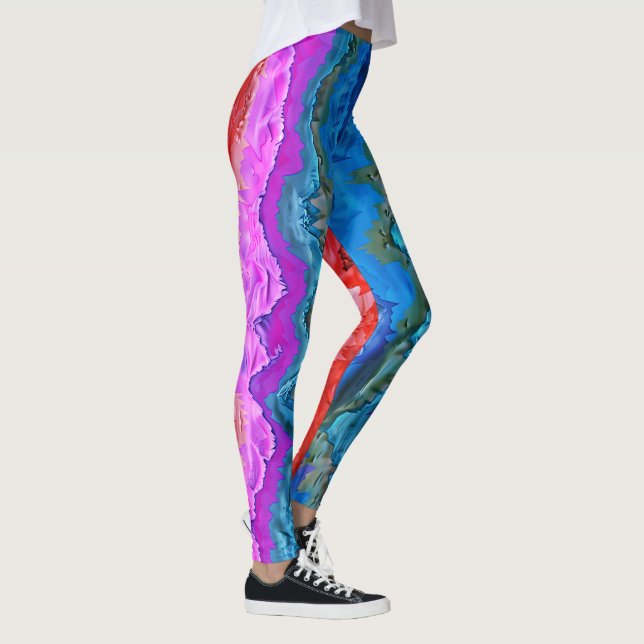 "Radiant reflektion" Färggrafik av Abstrakt Leggings (Höger)