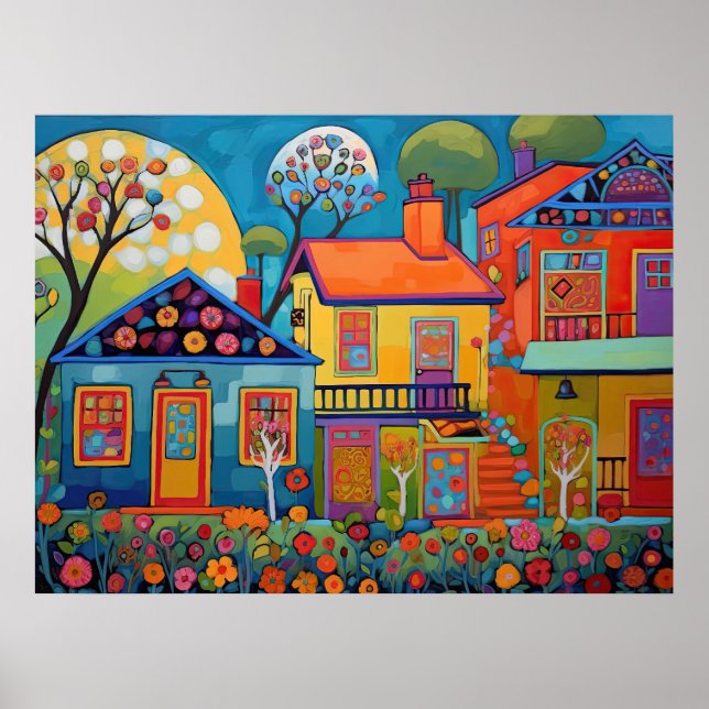 Radiant Residence - A Symphony of Glowing Flora Poster (Framsidan)