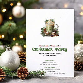 Radiant retro Christmas late coffee party invite Inbjudningar