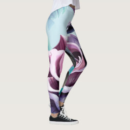 Radiant Ro: Exakt Rosa och Lila Petals Leggings
