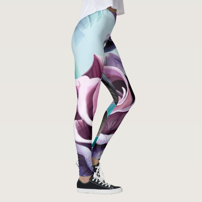 Radiant Ro: Exakt Rosa och Lila Petals Leggings (Höger)