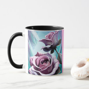 Radiant Ro: Exakt Rosa och Lila Petals Mugg