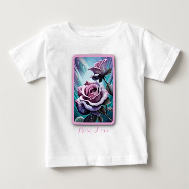 Radiant Ro: Exakt Rosa och Lila Petals T Shirt (Framsida)