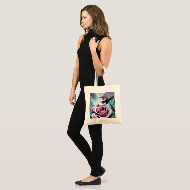 Radiant Ro: Exakt Rosa och Lila Petals Tygkasse (Fram (modell))