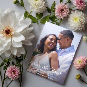 Radiant Romantik Photo Bröllop spara datum Vykort