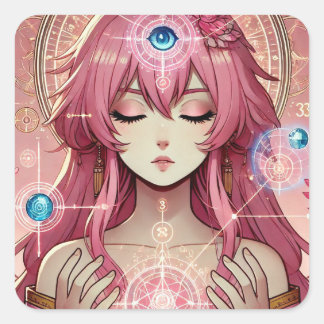 Radiant Rosa Dream Aura Sticker Lakan Fyrkantigt Klistermärke