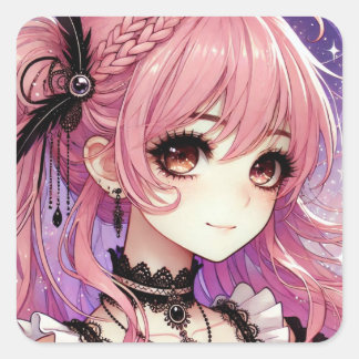 Radiant Rosa Dream Aura Sticker Lakan Fyrkantigt Klistermärke