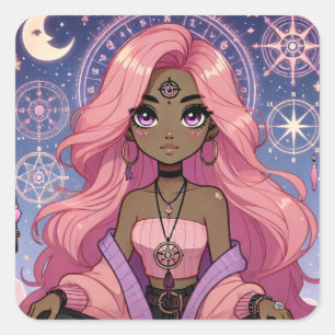 Radiant Rosa Dream Aura Sticker Lakan Fyrkantigt Klistermärke