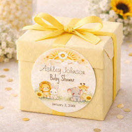 Radiant Safari Sun Jungle Emblem Runt Klistermärke