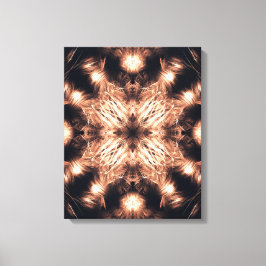Radiant Sandstone Fractal Mandala Art Canvastryck
