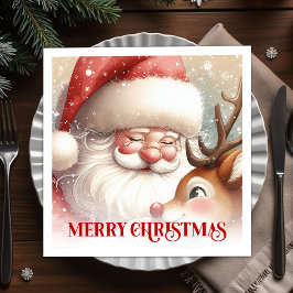 Radiant Santa Rudolph Xmas Party Napkins Pappersservett