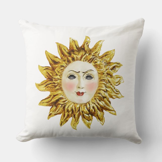 Radiant Sol Ansikte Kudde (Framsida)