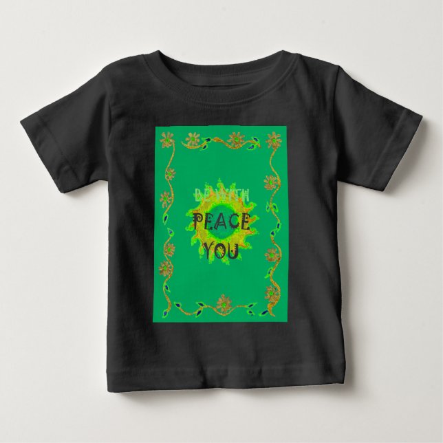 Radiant Sol: fred med din inspirerande utskrift T Shirt (Framsida)