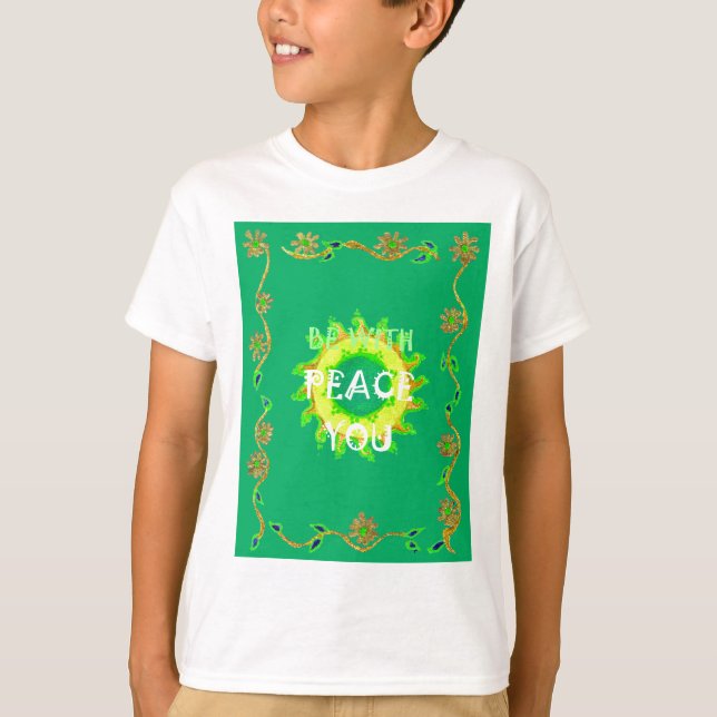 Radiant Sol: fred med din inspirerande utskrift Tee (Framsida)