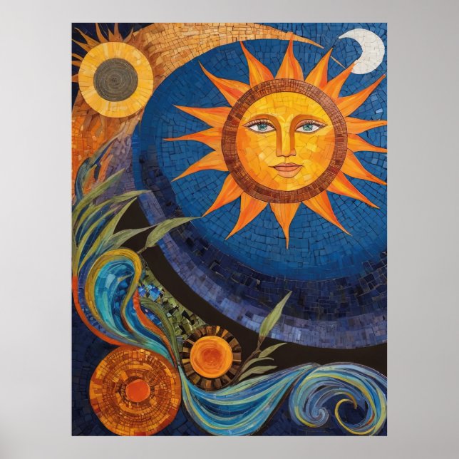 Radiant Sol Mosaic Vibrant Celestial Poster (Framsidan)