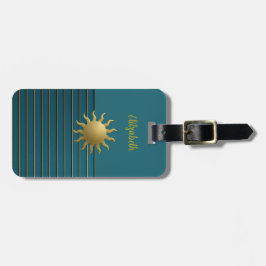 Radiant Sol på Teal Luggage Tag Bagagebricka