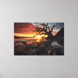 Radiant solnedgång - 3D natur liggande Desi Canvastryck