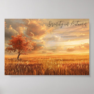 Radiant solnedgång i hösten poster
