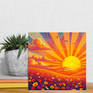 Radiant solnedgång över Whimsical Ligcape Kakelplatta