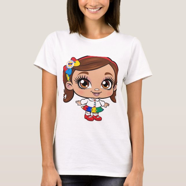 "Radiant Spirit: En liten flicka som firar autism T Shirt (Framsida)