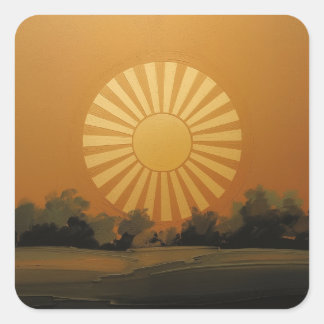 Radiant Sun Painting Images – A Timeless Symbol  Fyrkantigt Klistermärke