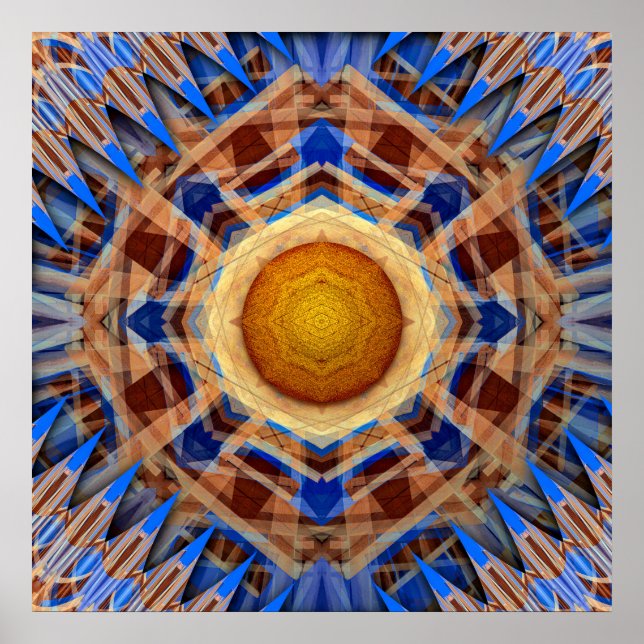 Radiant symmetri i kelestial kompass poster (Framsidan)