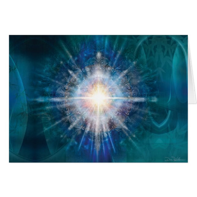 Radiant Teal Skärm Hälsningskort (Framsidan Horizontal)