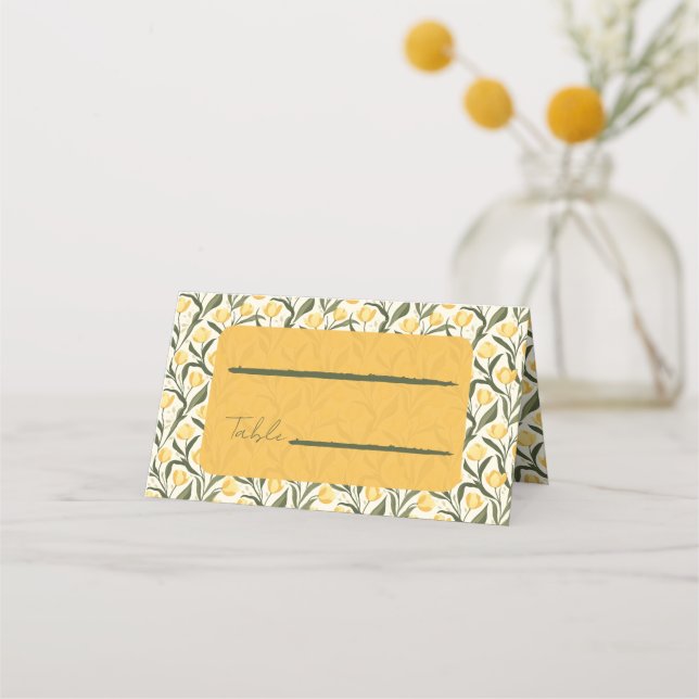 Radiant Tulip Inspired Beach Wedding Placeringskort (Framsida)