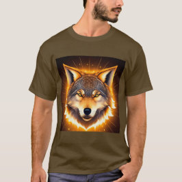 Radiant Varg Ansikte som tänds av Golden Light T Shirt