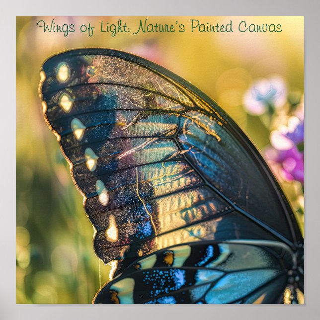 Radiant Vingar: Information om makro Butterfly Poster (Framsidan)