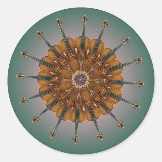 Radiant Violins Runt Klistermärke (Framsida)