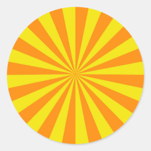 Radiant Warm Tone Circular Sunburst Sticker Runt Klistermärke