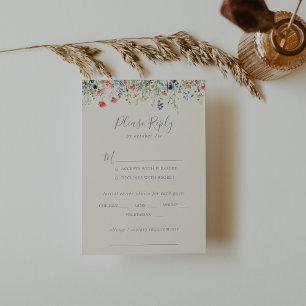 Radiant Wildblommu Bröllop Menu Choice OSA Kort