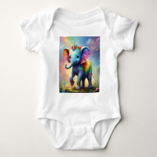 Radiant Wonders: The Rainbow Baby Unicorn Elephant T Shirt
