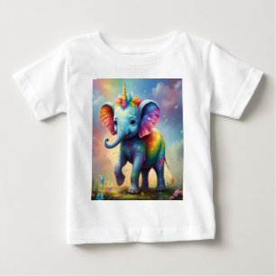 Radiant Wonders: The Rainbow Baby Unicorn Elephant T Shirt