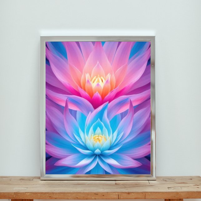 Radianta reflektioner: en dokt av färgfulla Lotus Fototryck (Skapare uppladdad)