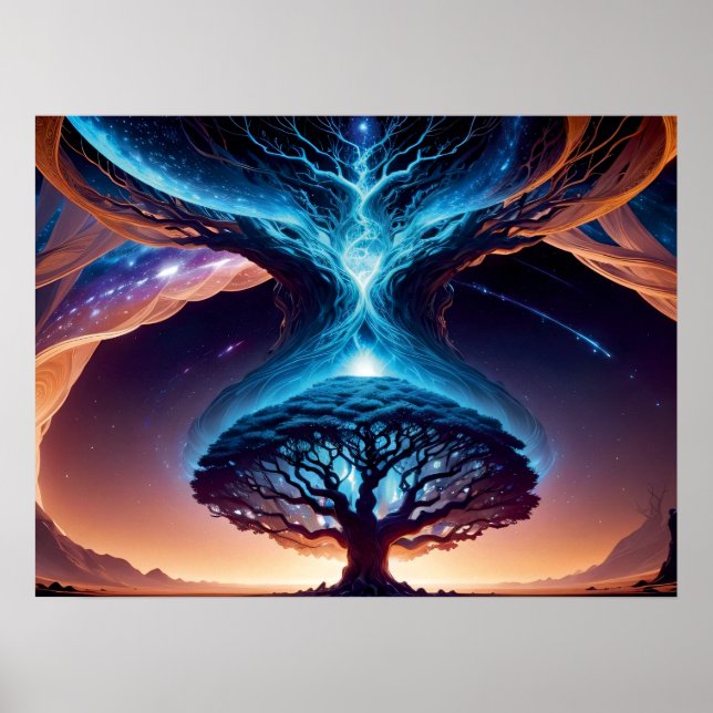 Radianta rötter: Livets träd inspirerande konstnär Poster (Framsidan)