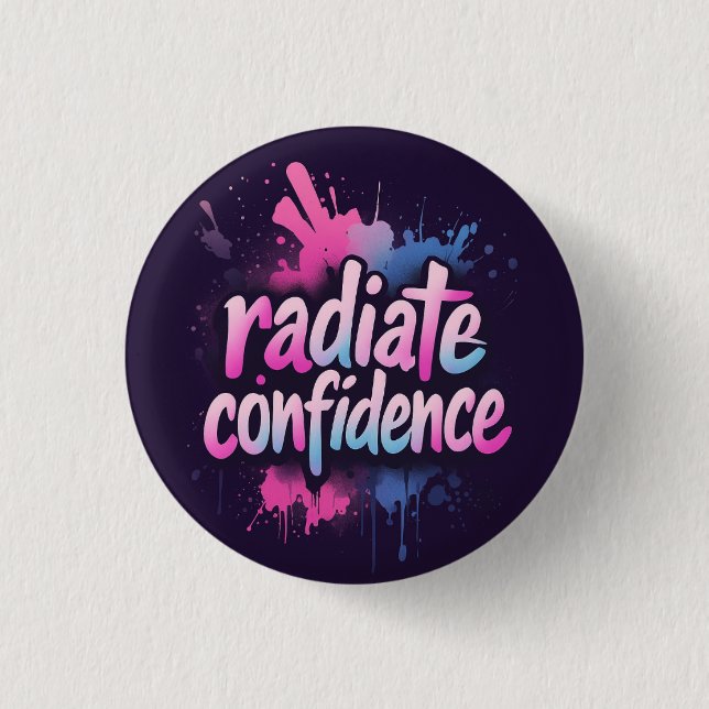 Radiate Confidence Pin | Self Love & Empowerment  Knapp (Framsida)