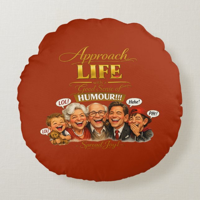 Radiate joy rund kudde (Framsidan)