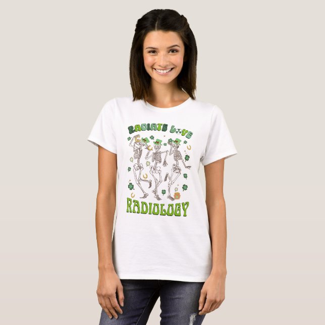 Radiate Kärlek Radiology Patricks Day Funny Rad Te T Shirt (Hel framsida)
