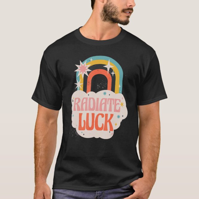Radiate Luck rainbow clouds happiness hippies 1 T Shirt (Framsida)