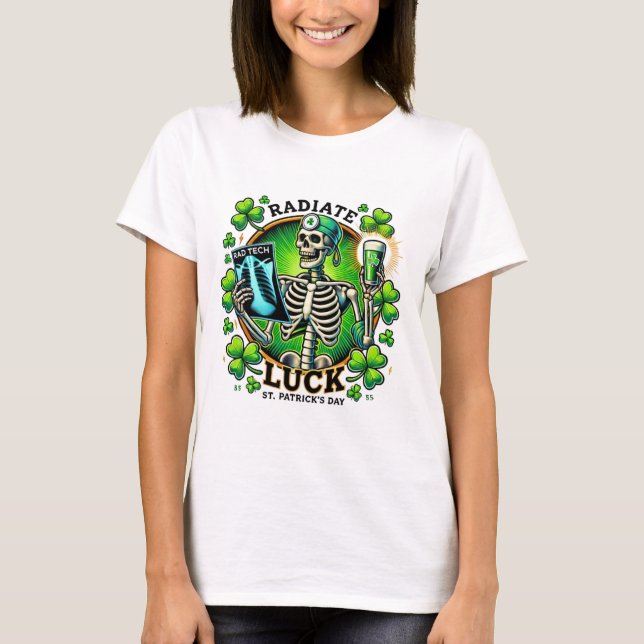 Radiate Lucky Radiology St. Patrick's Day shirt T (Framsida)
