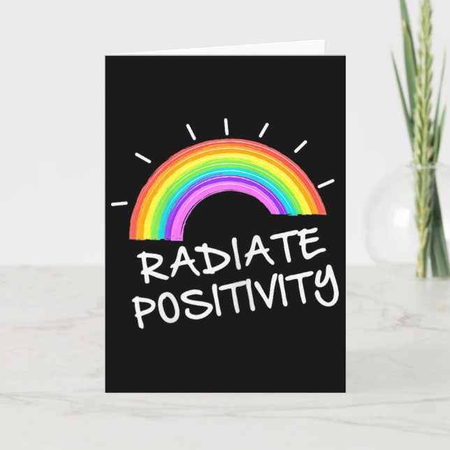 Radiate Positivity Rainbow Casual Funny  Kort (Framsida)