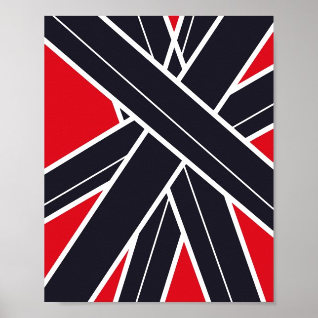 Radiating Black Stripes on Light Red Background Poster (Framsidan)