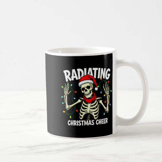 Radiating Christmas Cheer Skeleton Christmas Light Kaffemugg (Höger)